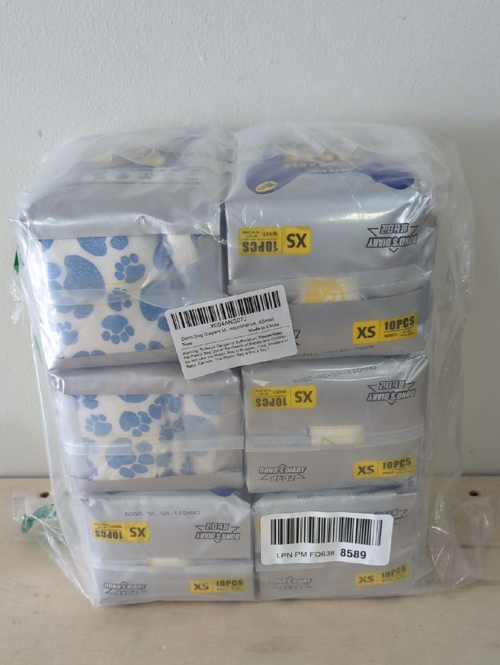 6 Packs Of 10 Male Dog Diapers Size XS